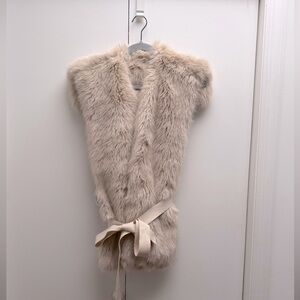 Helmut Lang Faux Beige Vest Jcket with belt for women. One size